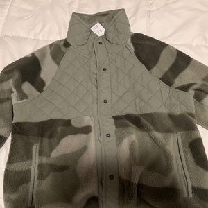 The Sister Studio x Abercrombie camo fleece jacket